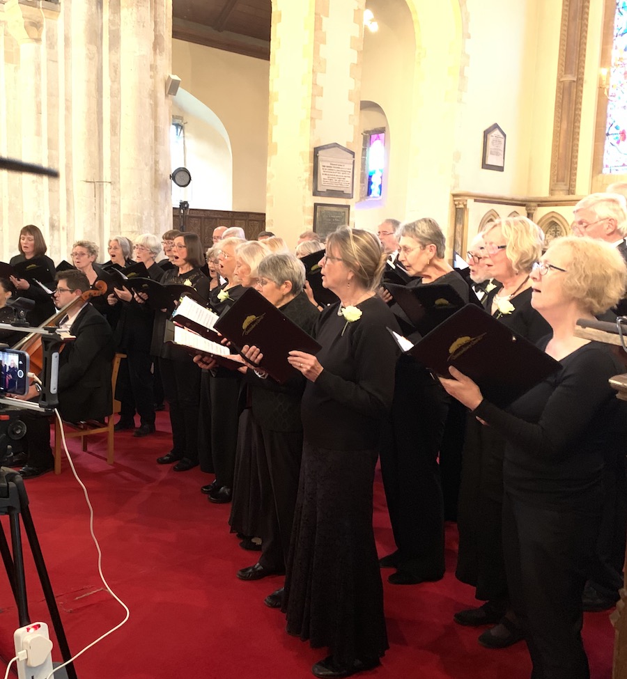 The chorus performing
